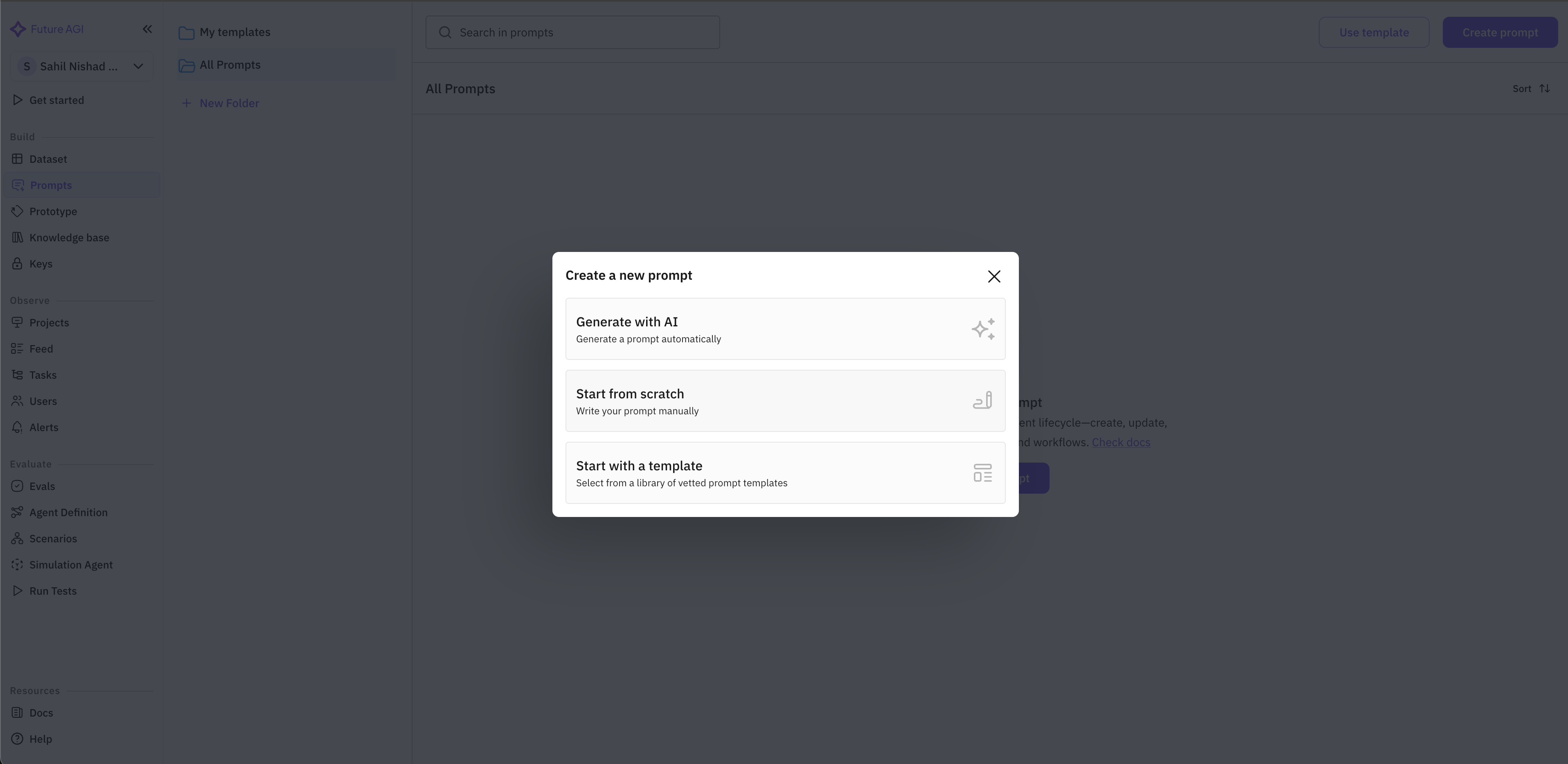 Click Create prompt