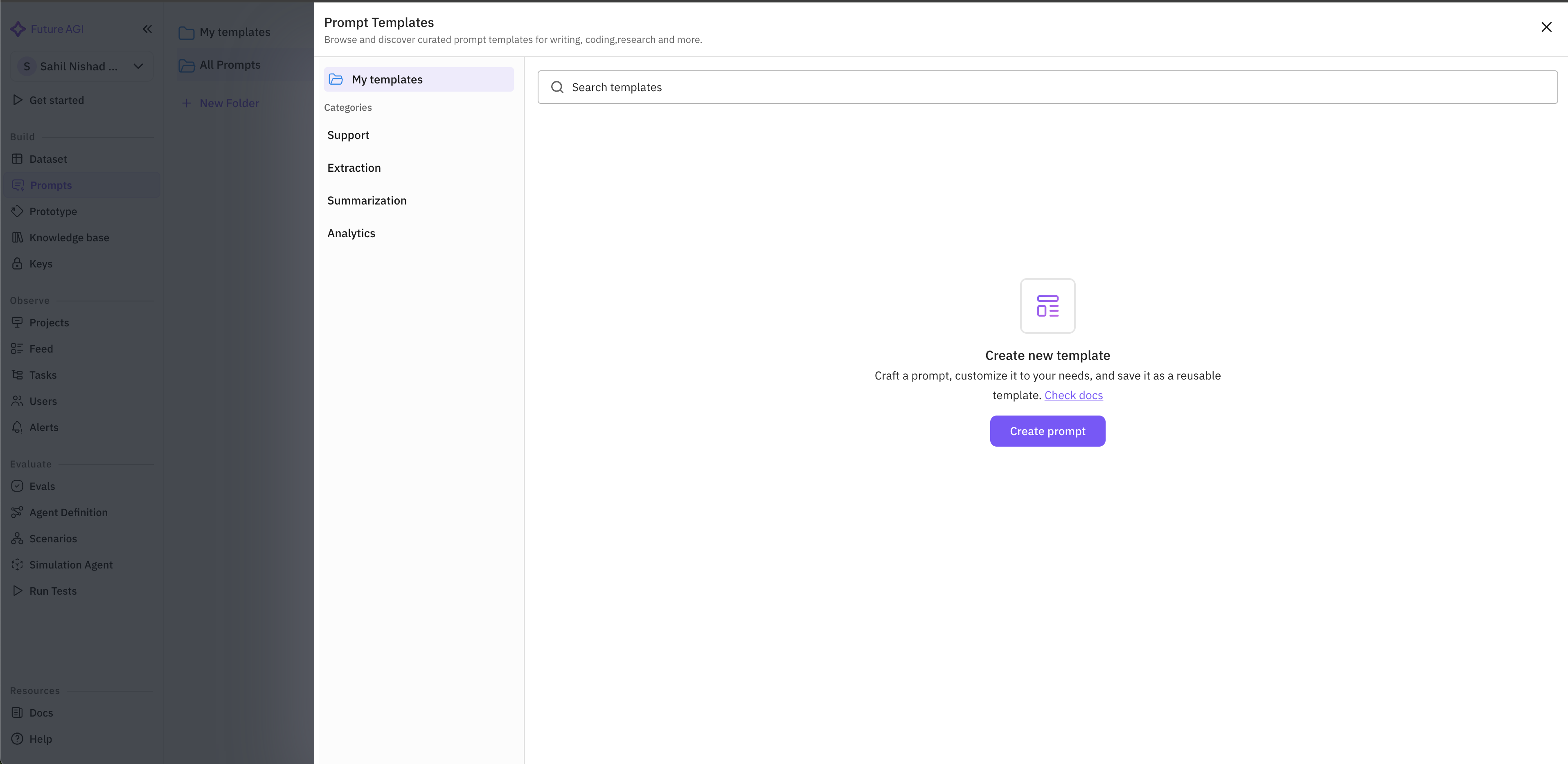 Click Create prompt