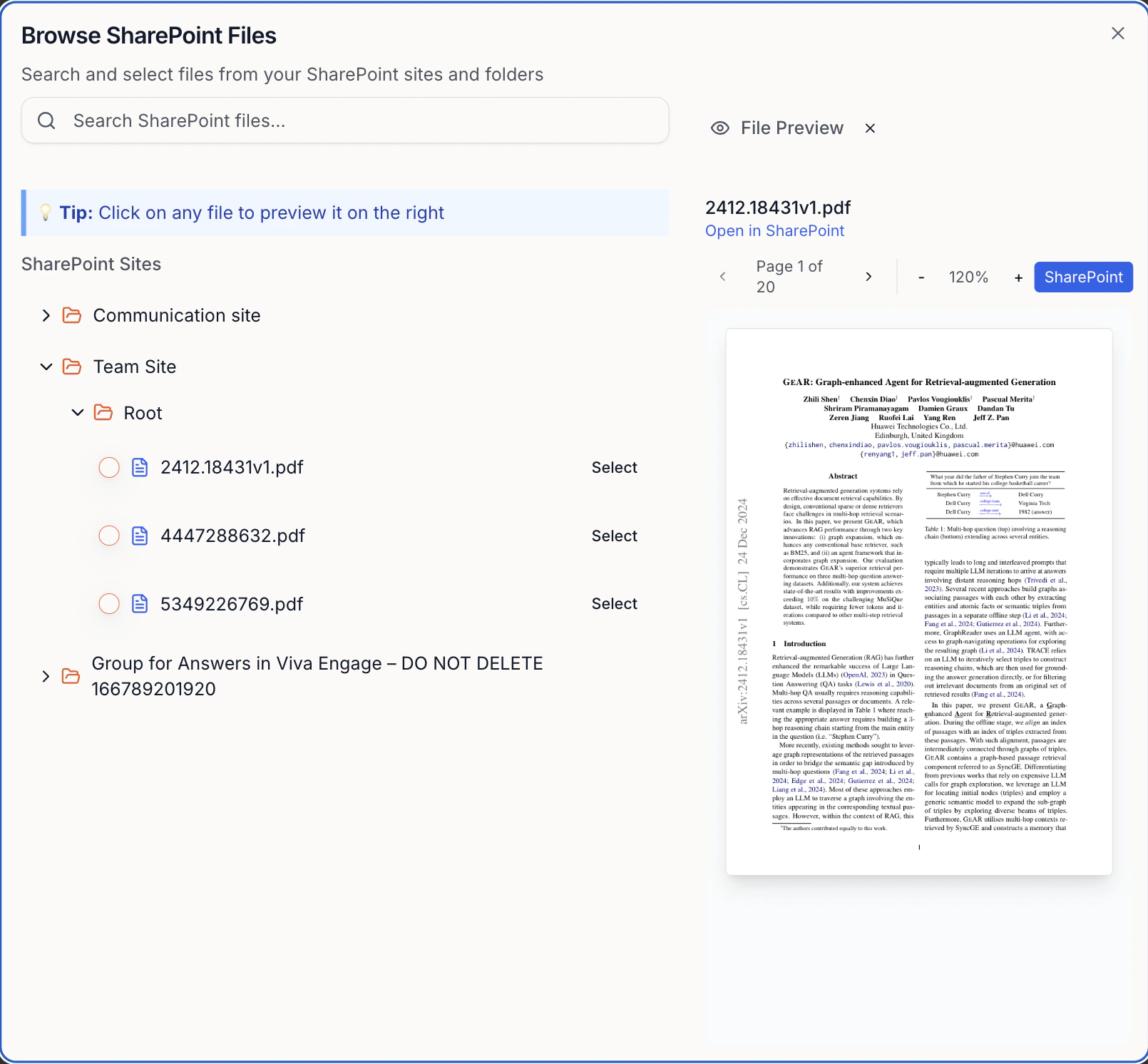 SharePoint upload