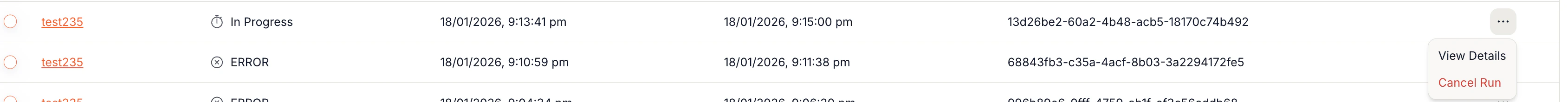 Run details