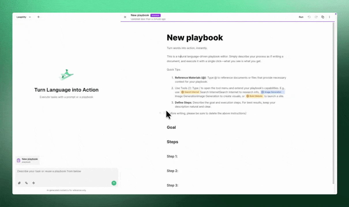 Playbook - Leapility docs