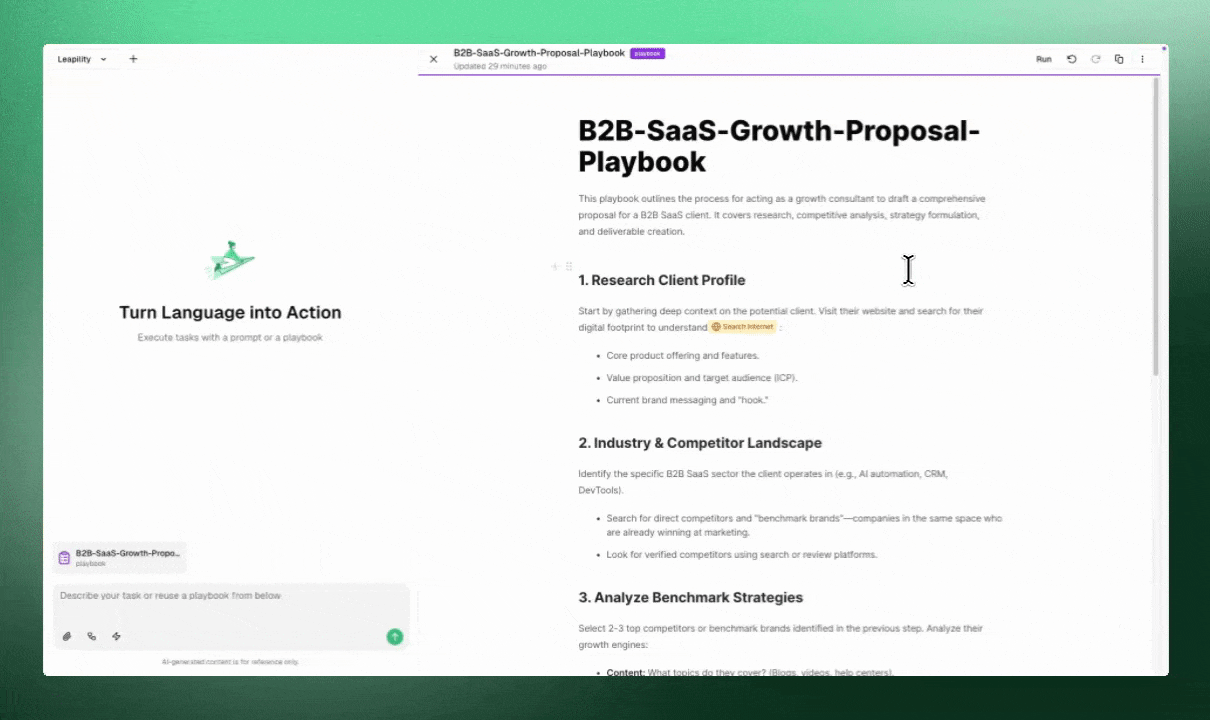 Playbook - Leapility docs