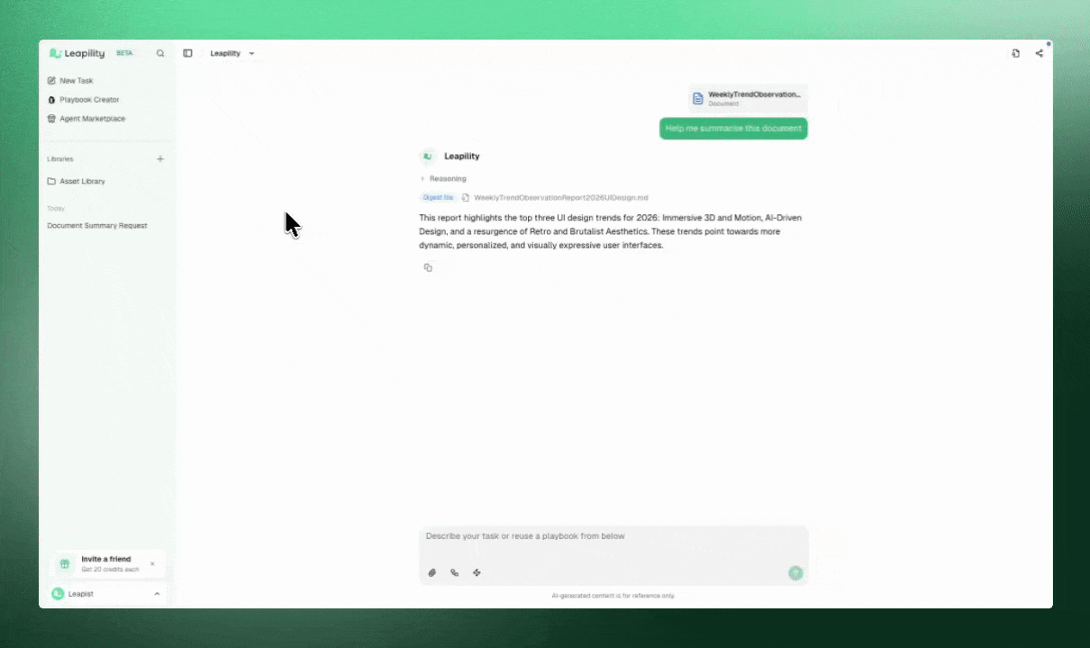Task - Leapility docs