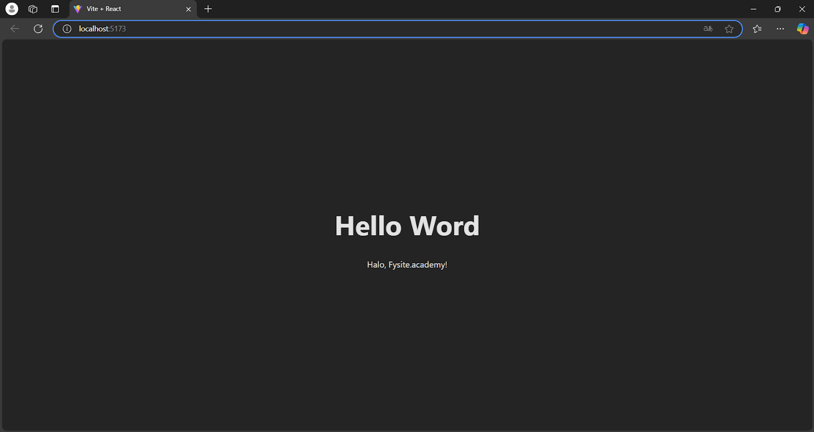 Fysite rendered on page
