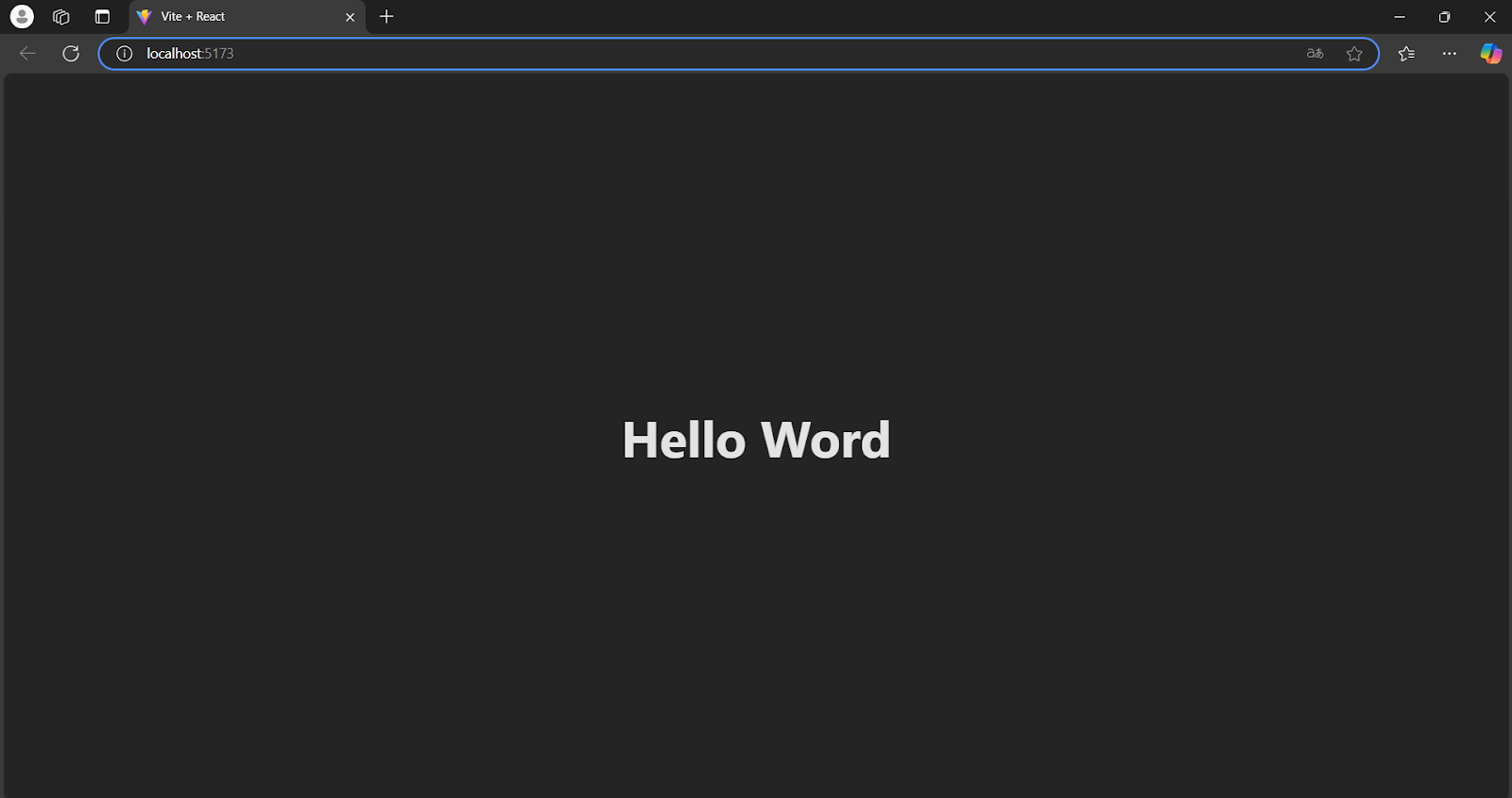 Hello World output