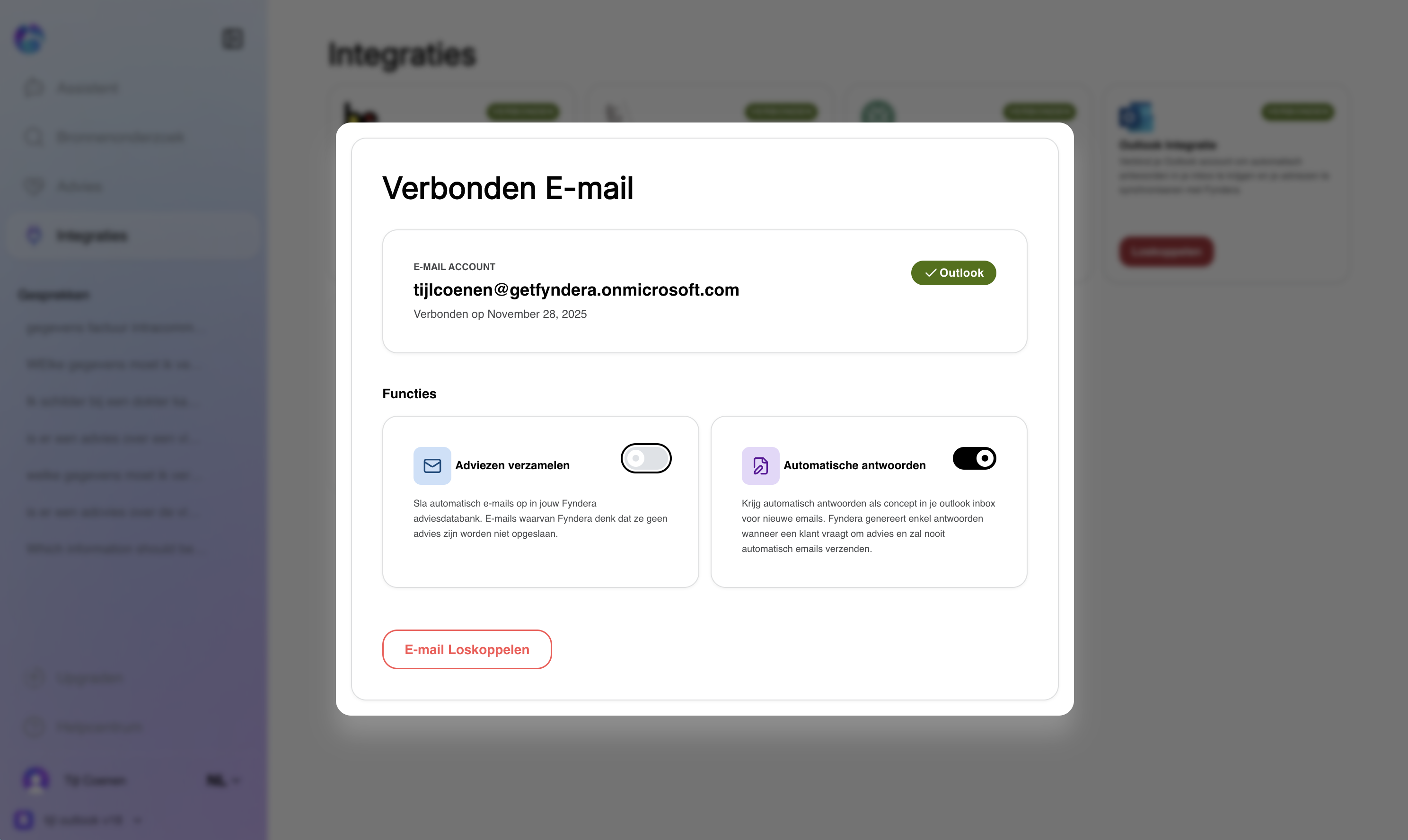 Outlook integratie configuratie