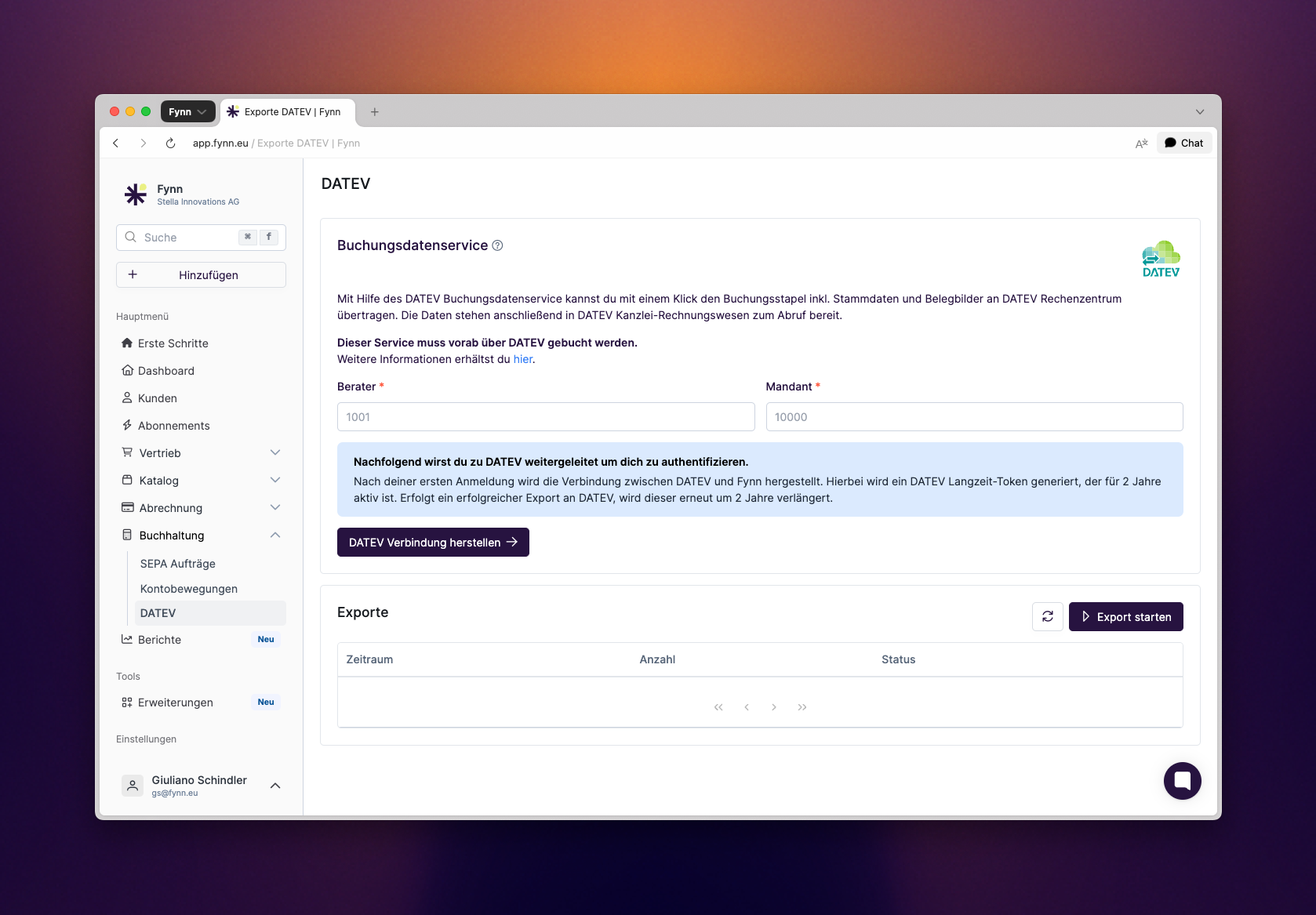 DATEVconnect online einrichten