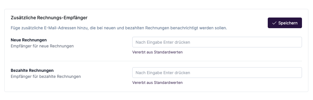 Zusätzliche Rechnungs-Empfänger