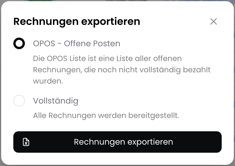 OPOS-Liste exportieren