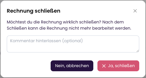 Rechnung schließen