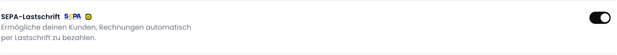 SEPA-Lastschrift Zahlungsmethode aktivieren