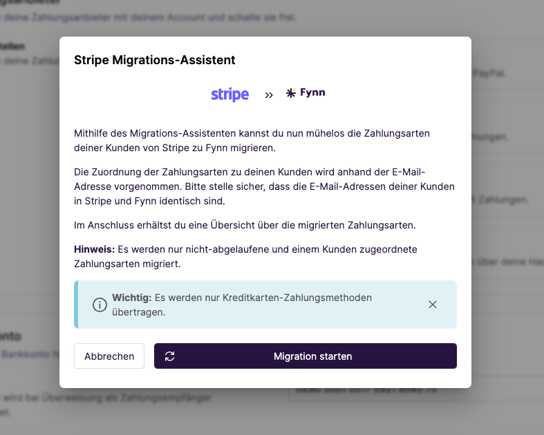 Stripe Migration Assistent