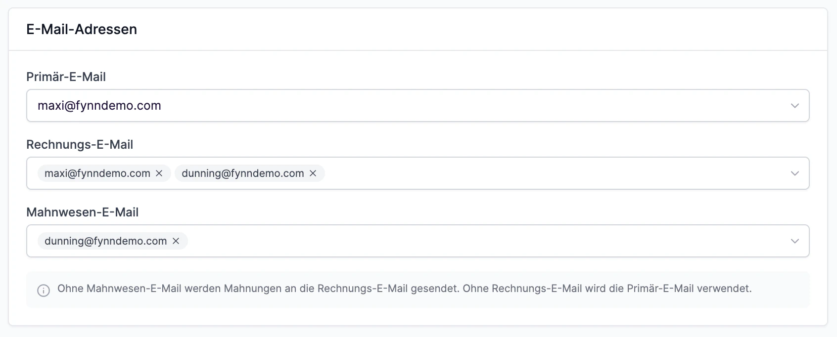 E-Mail-Adressverwaltung