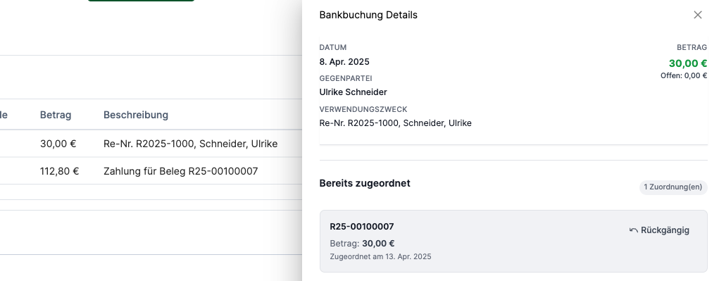 Bankbuchungsabgleich