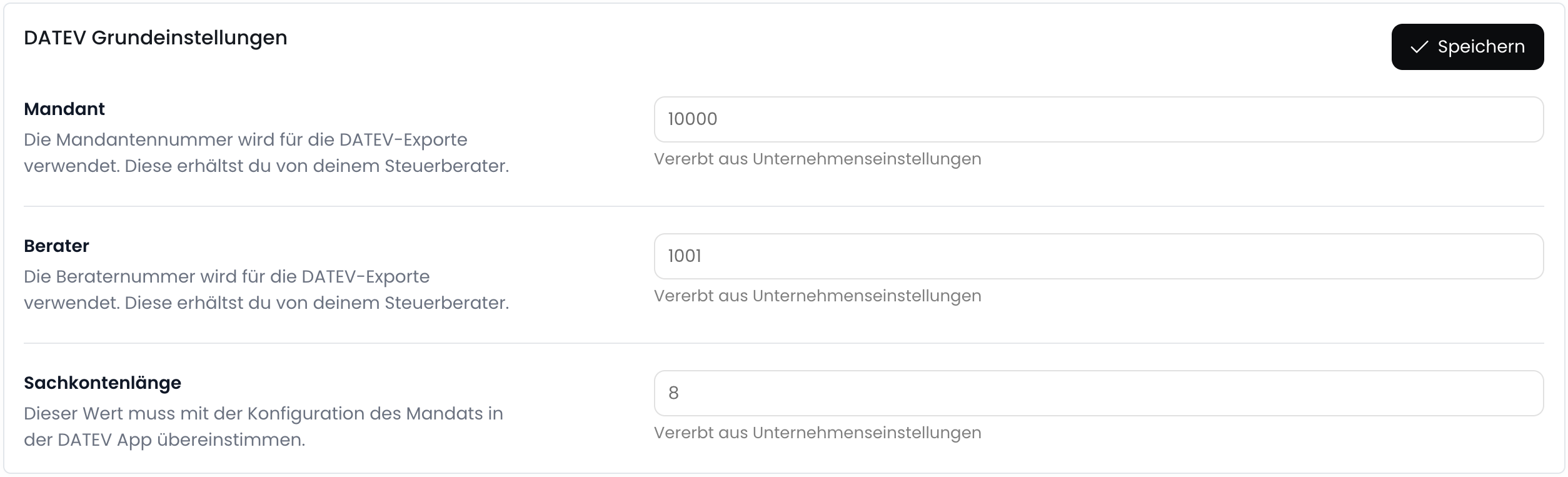 DATEV Grundeinstellungen