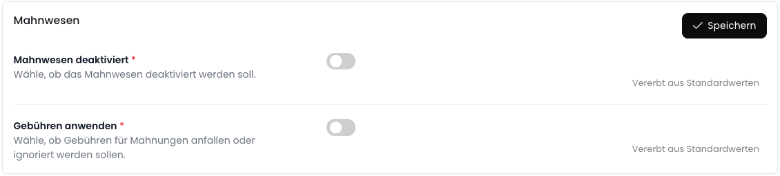 Kundenstammdaten Einstellungen