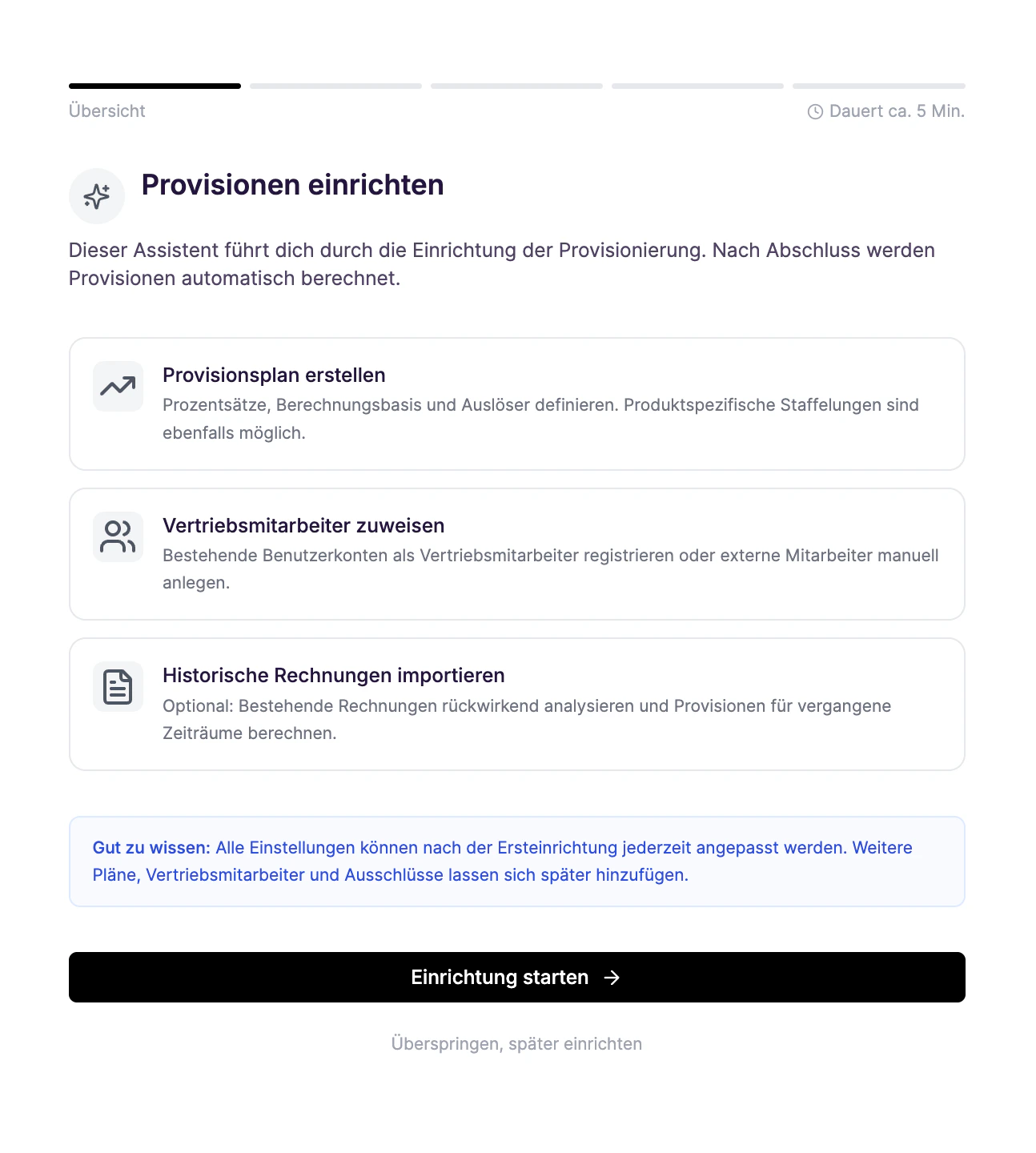 Einrichtungsassistent