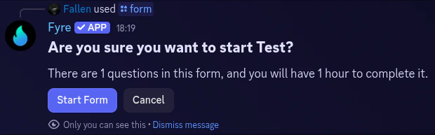 Form User Confirmation Prompt Example