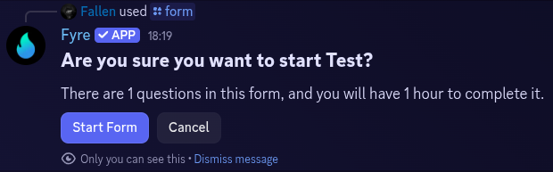 Form User Confirmation Prompt Example