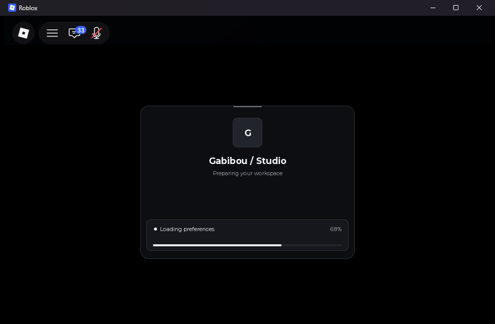Live rc.21 centered loader showing its title, status, and progress bar