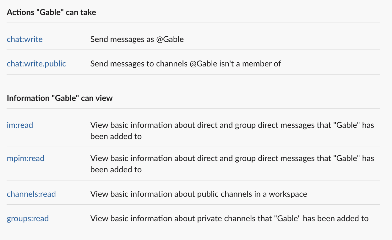 Slack Integration Permissions
