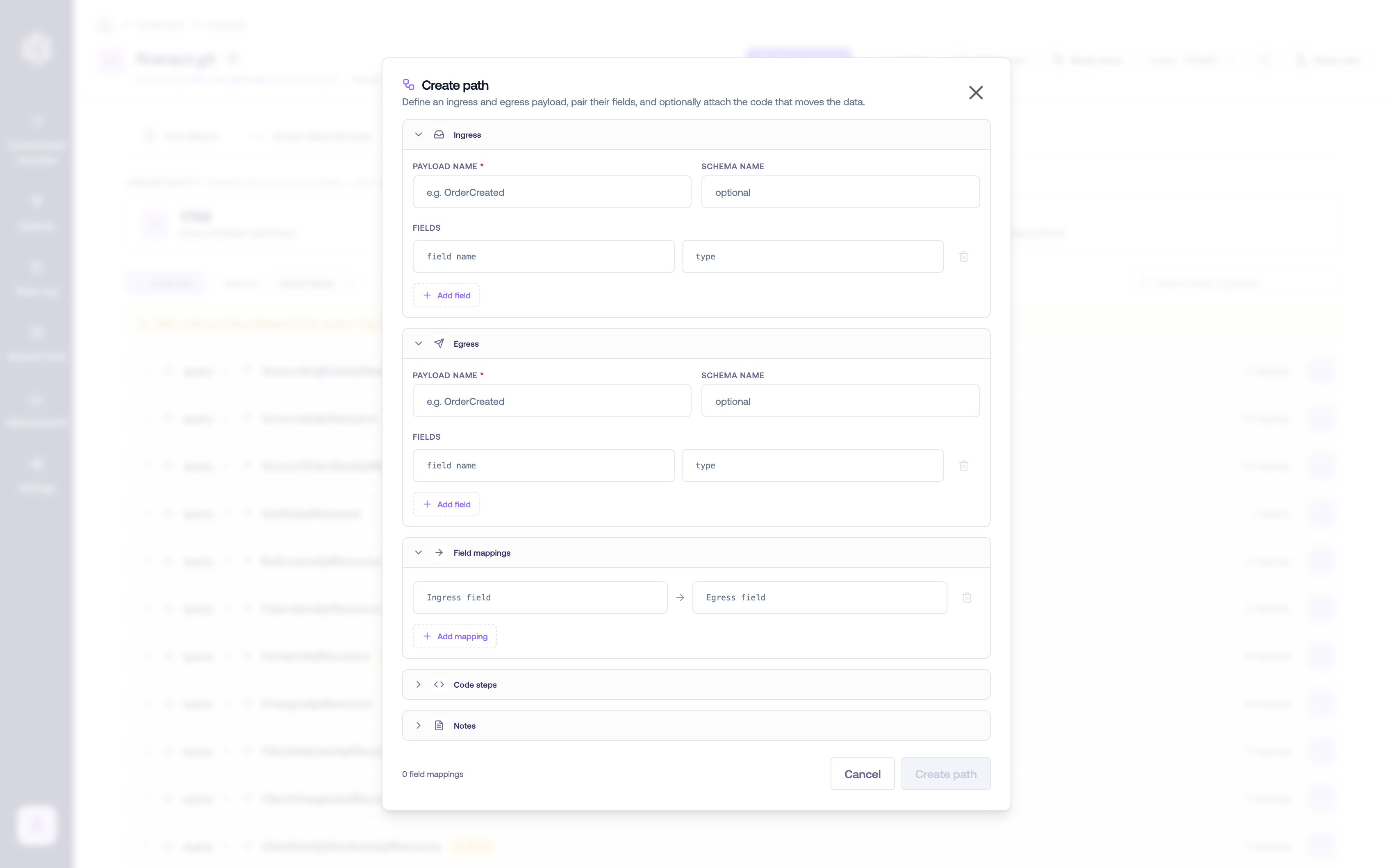 The Create path dialog