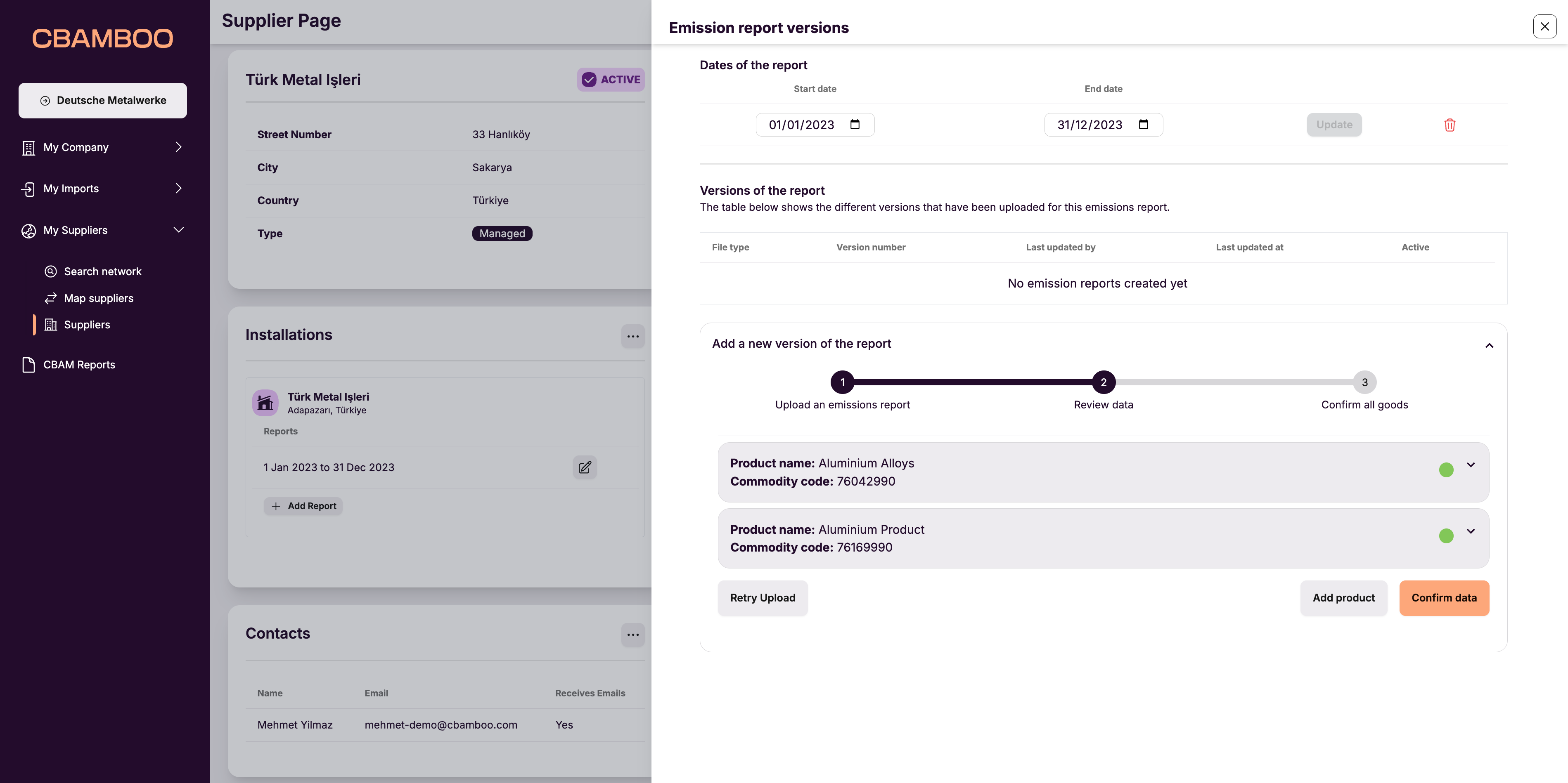 Managed emissions missing data