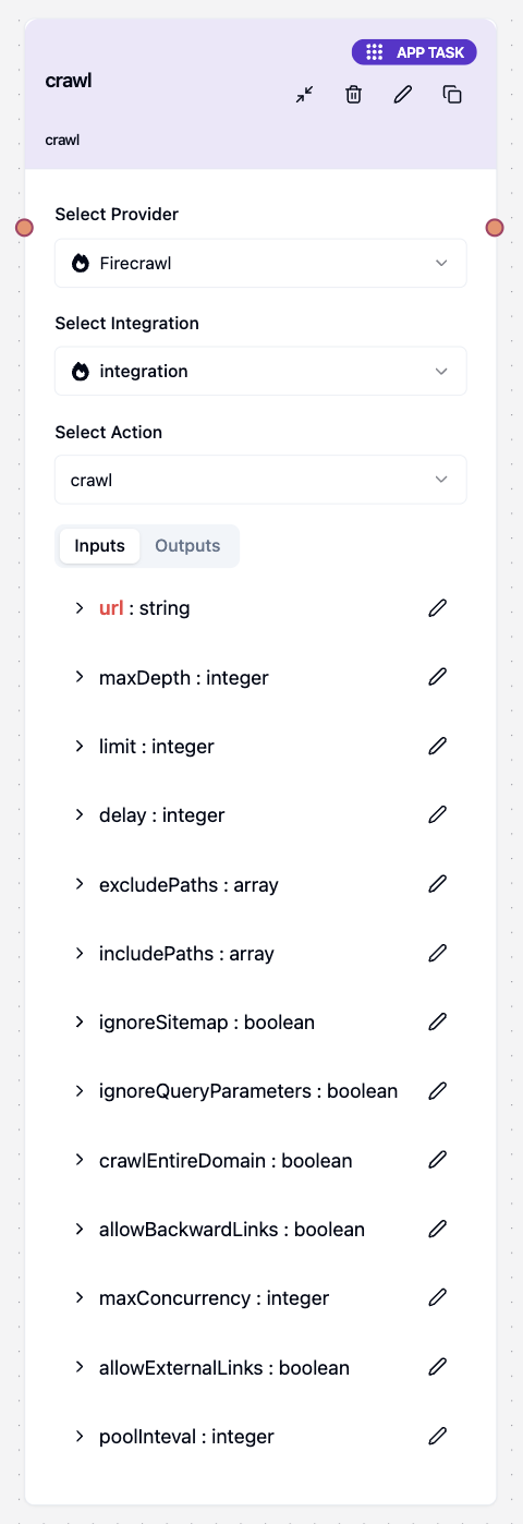 Firecrawl Crawl Input Form