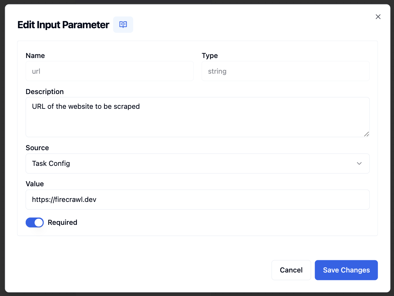 Firecrawl Scrape Input Form