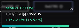 Closure of the trade.