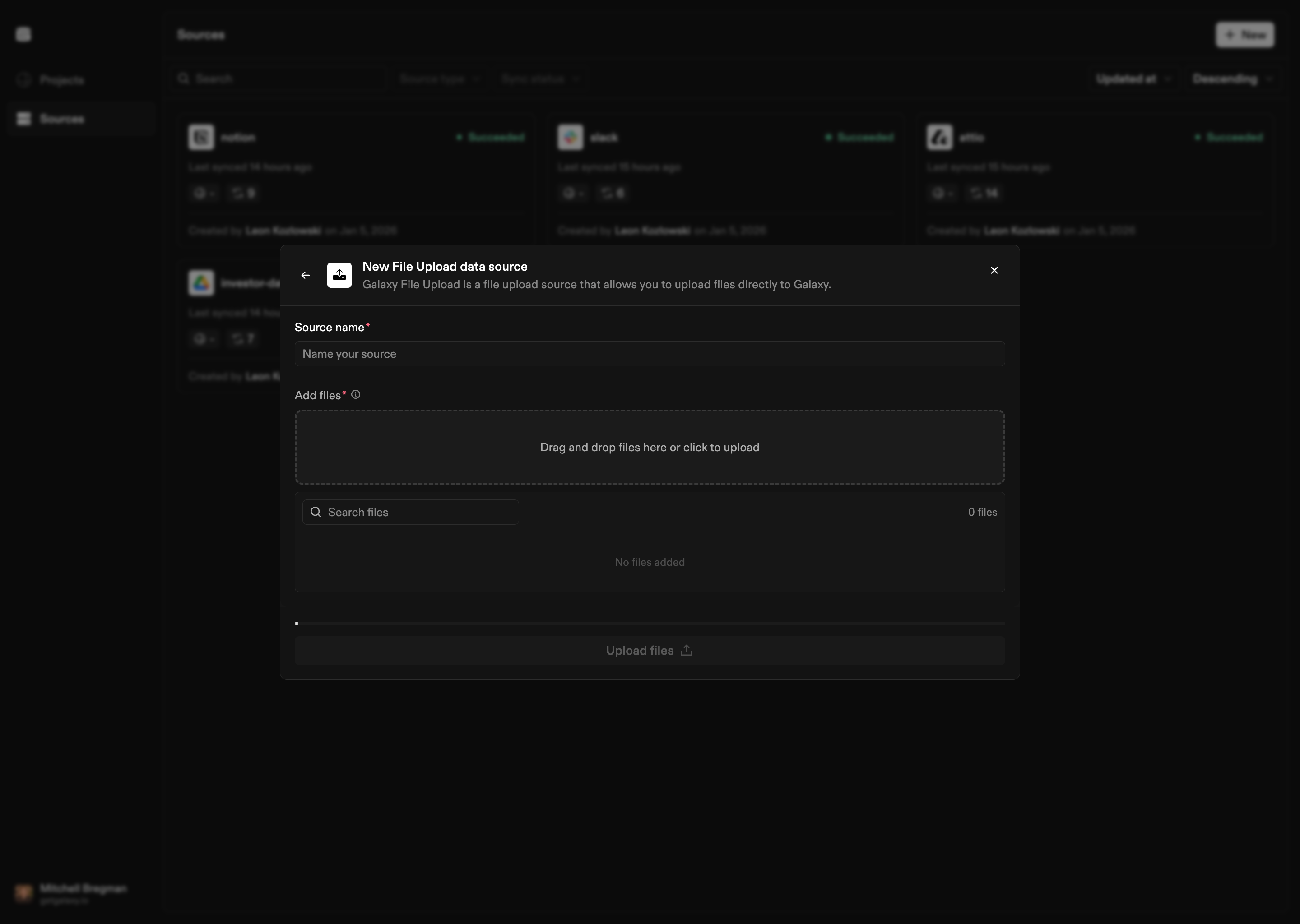 File Upload source configuration