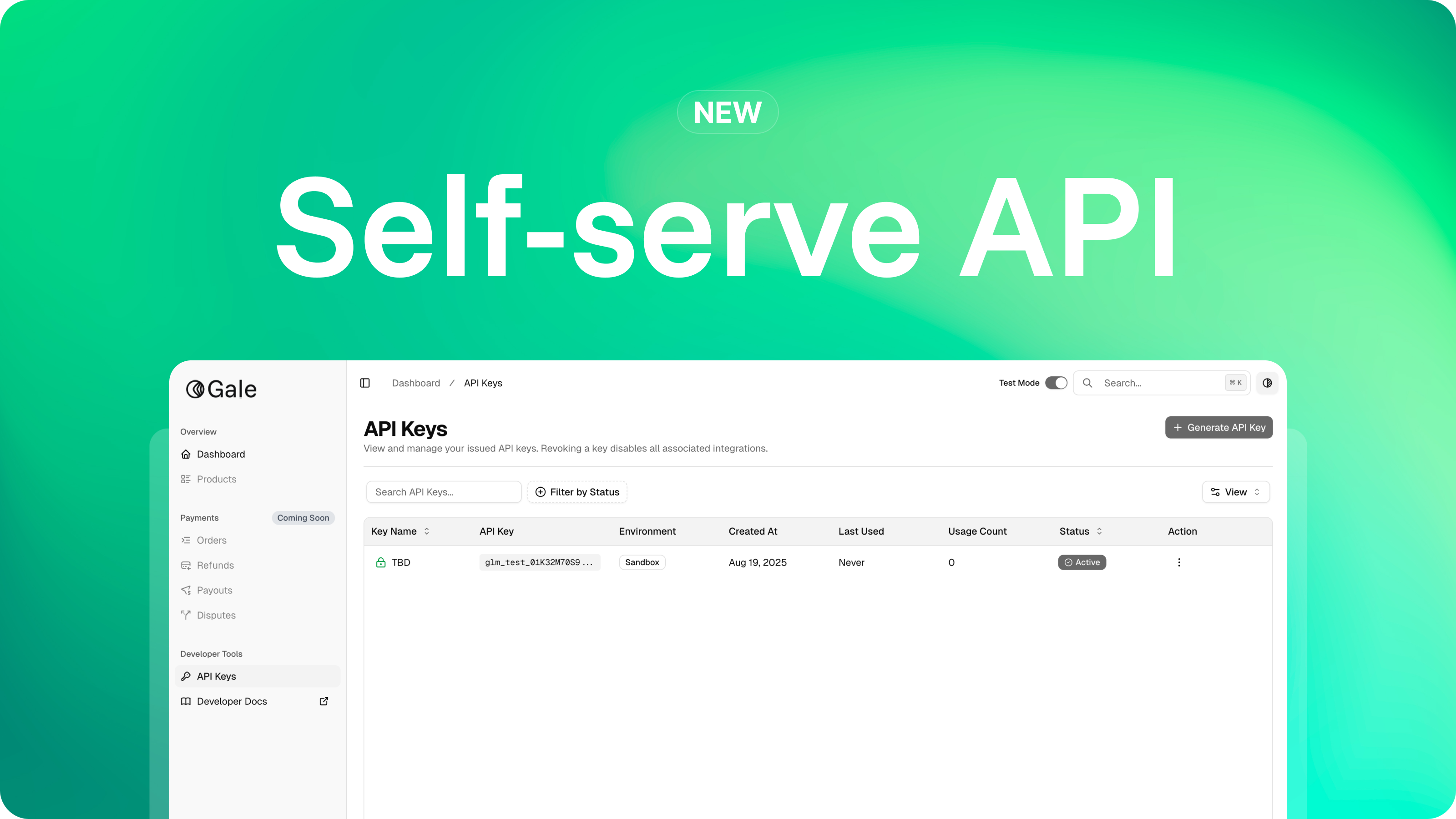 Self-serve-API-Keys