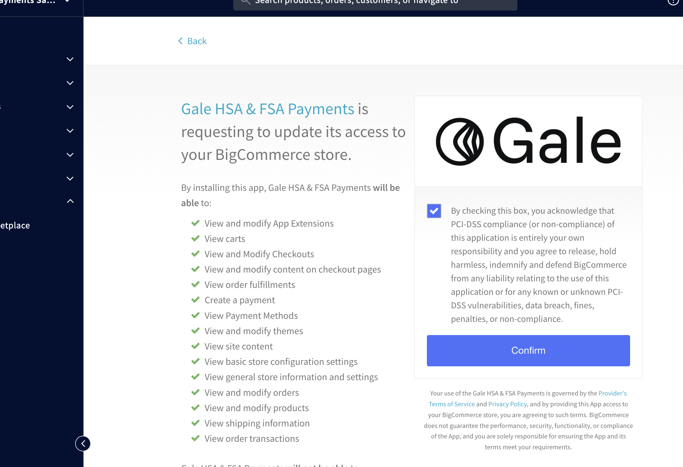 Install Gale Payments App
