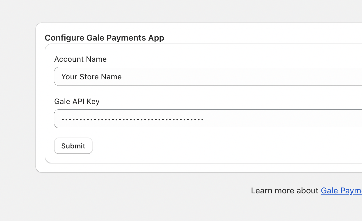 Install Gale Payments App