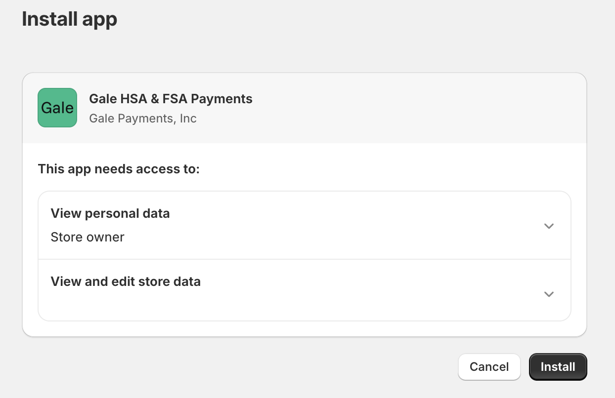 Install Gale Payments App