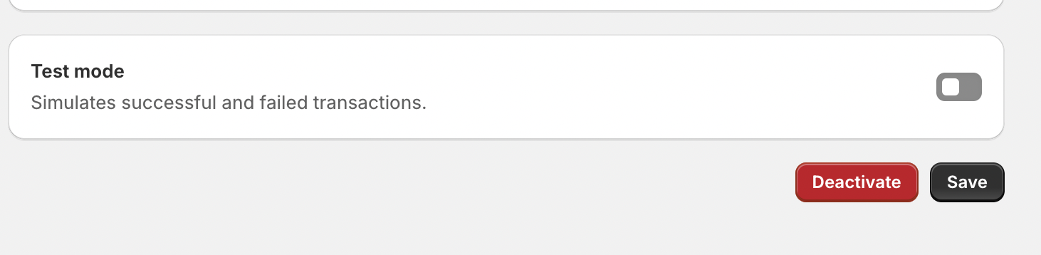 Disable Test Mode