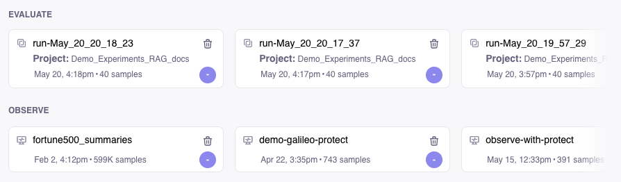 The view upon logging in to the Galileo console