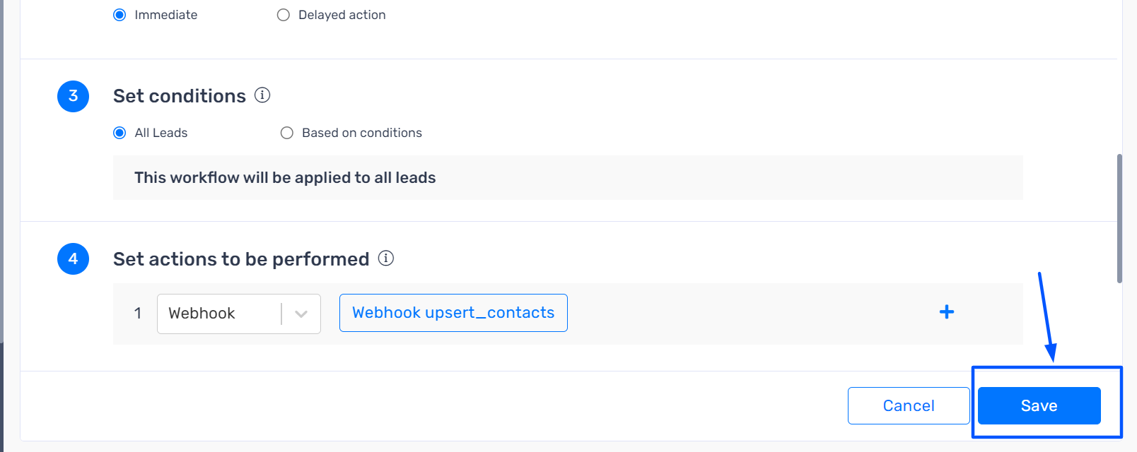 Saving the workflow