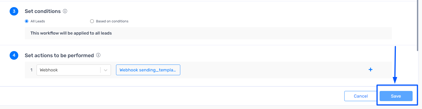 Saving the workflow