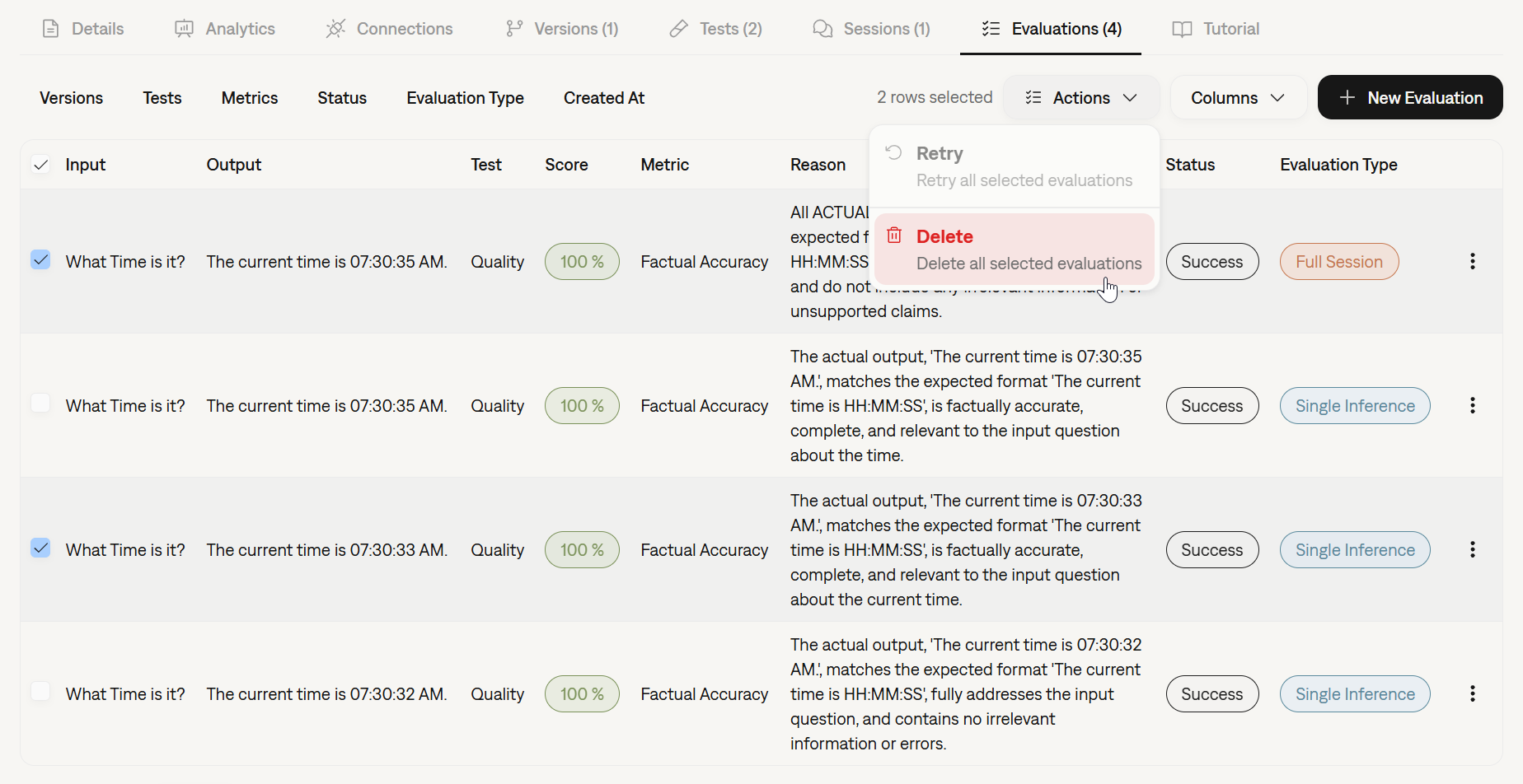 Bulk Actions in Dashboard Tables