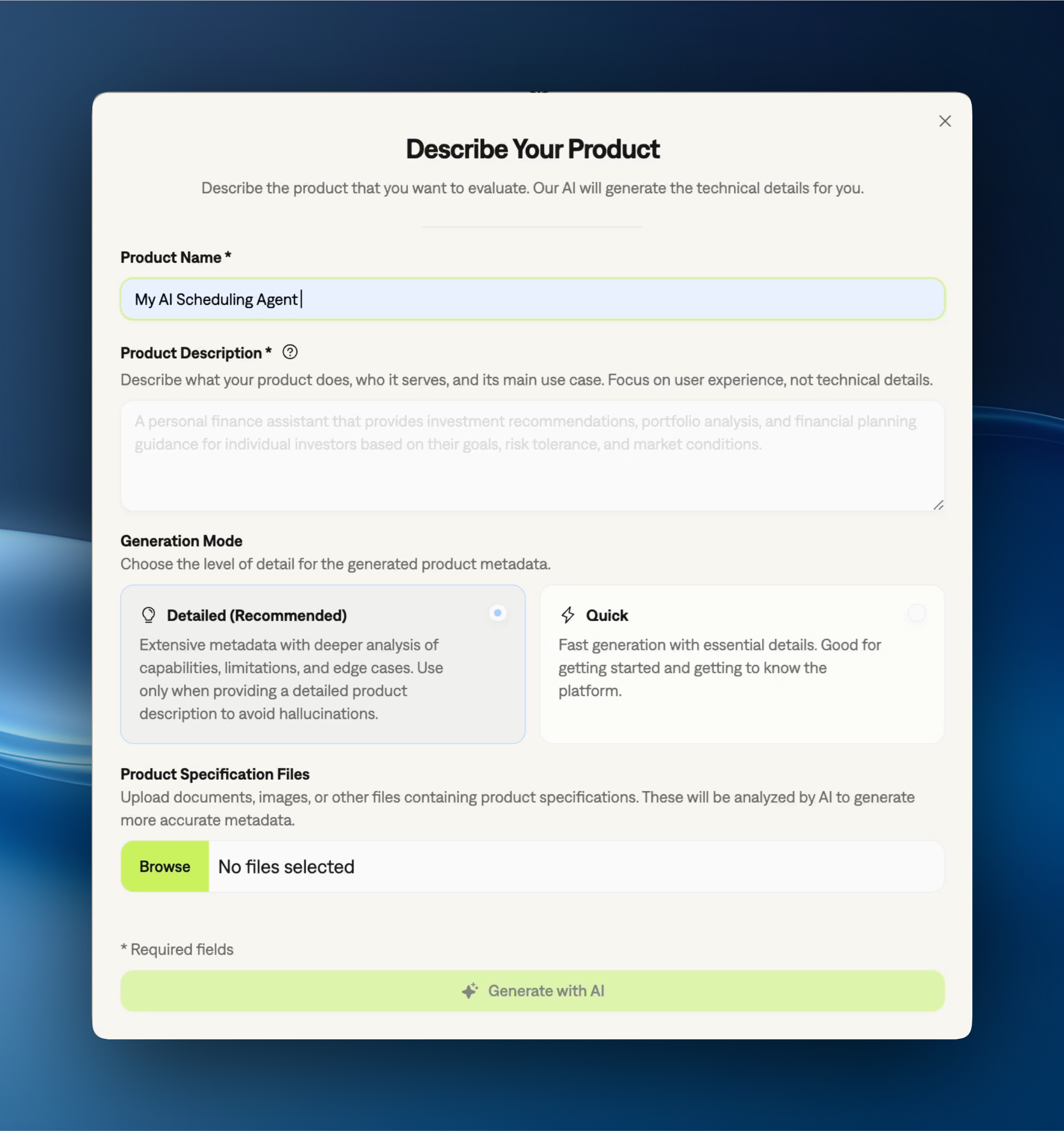 AI-assisted product onboarding flow