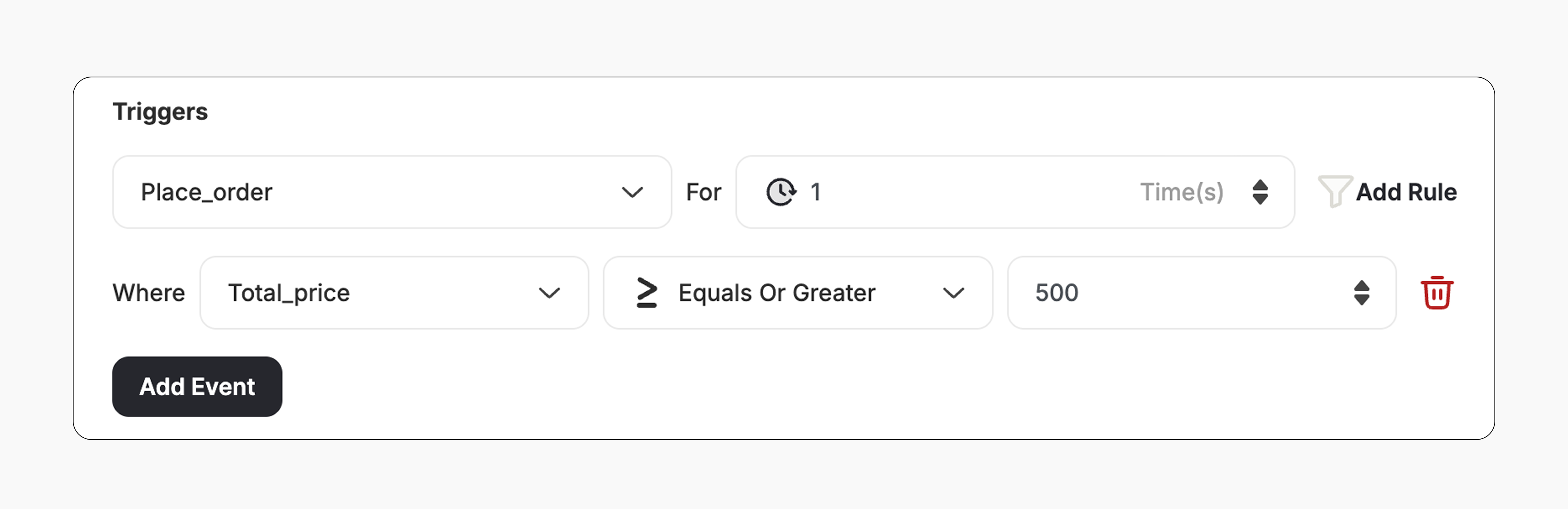 Free shipping trigger setup