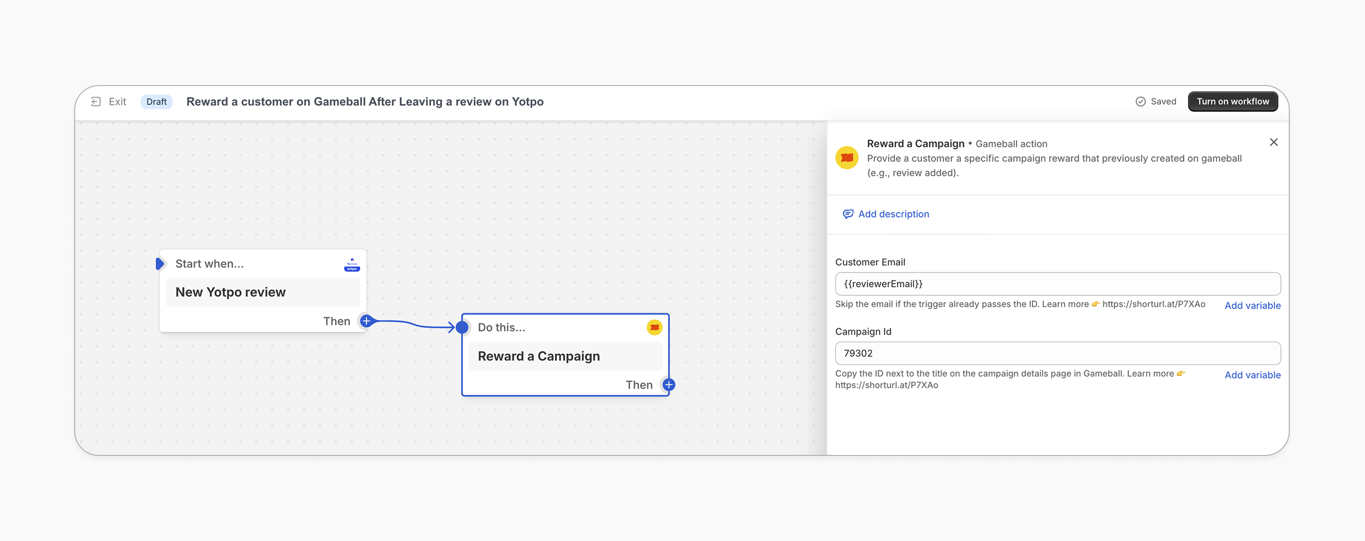 Shopify Flow workflow for reviews