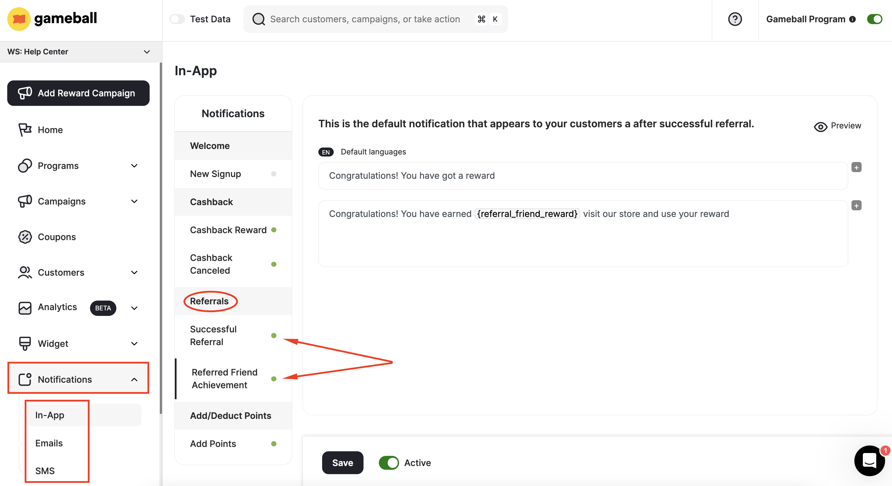 Referrals navigation