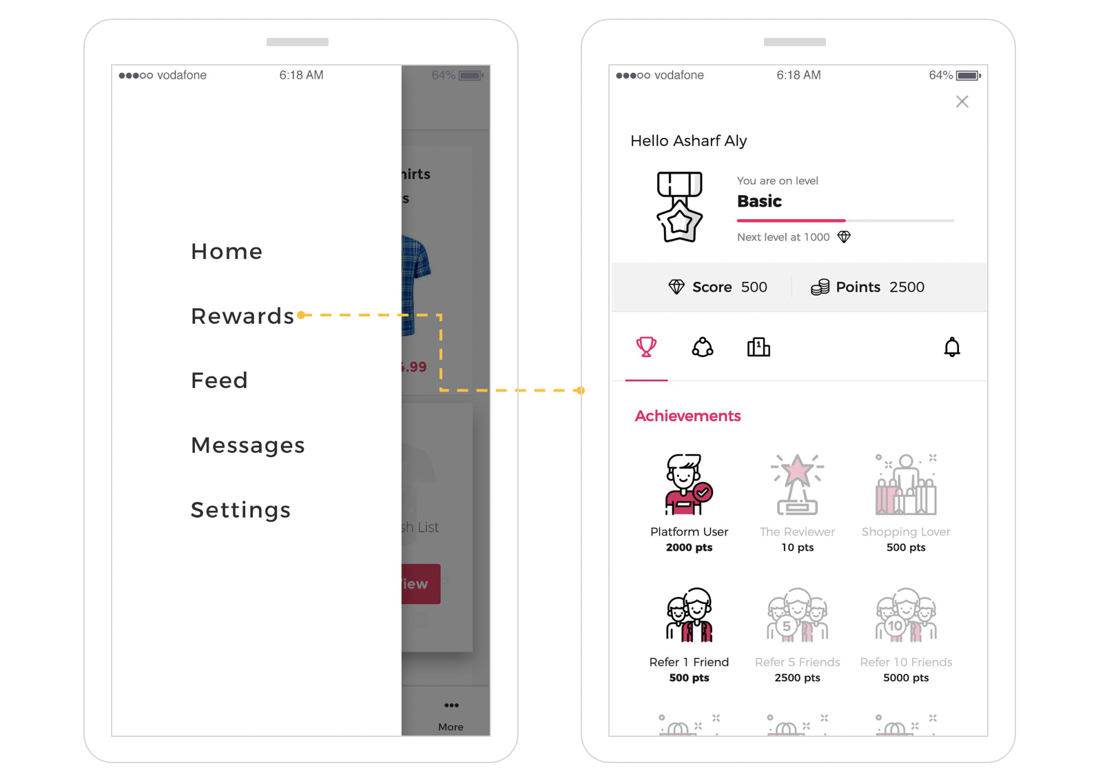 Gameball Customer Profile on mobile