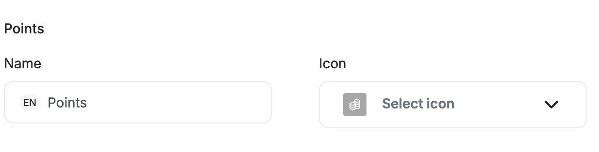 Points and score name settings