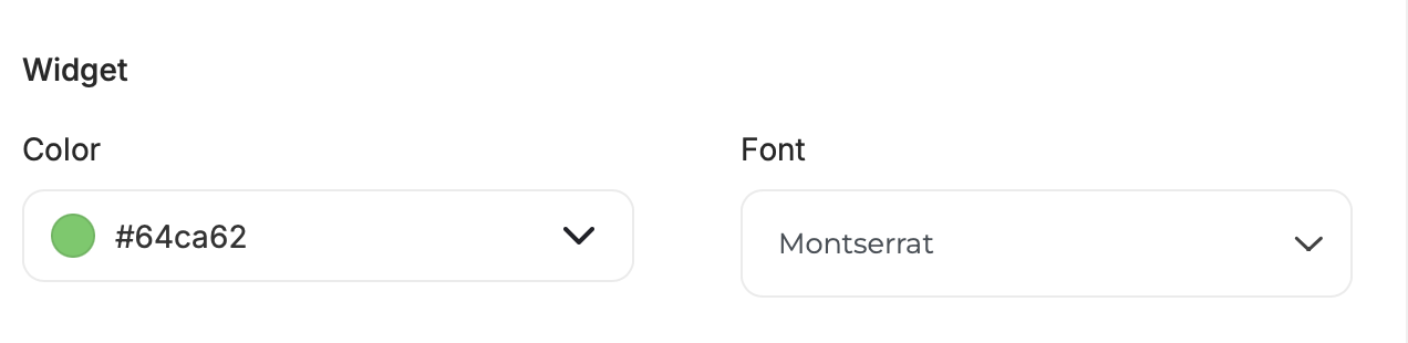 Widget color settings