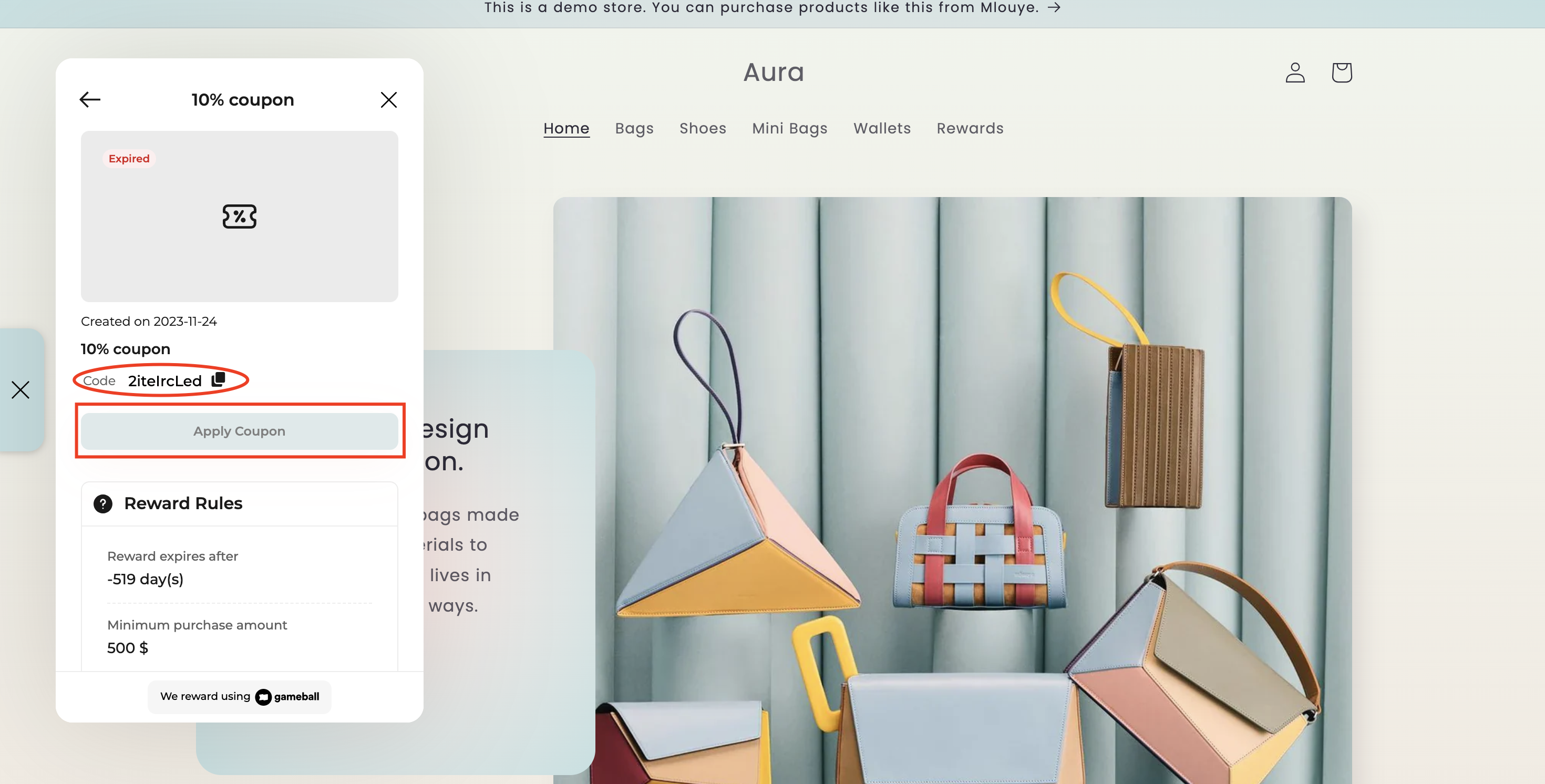 Apply Coupon in Widget