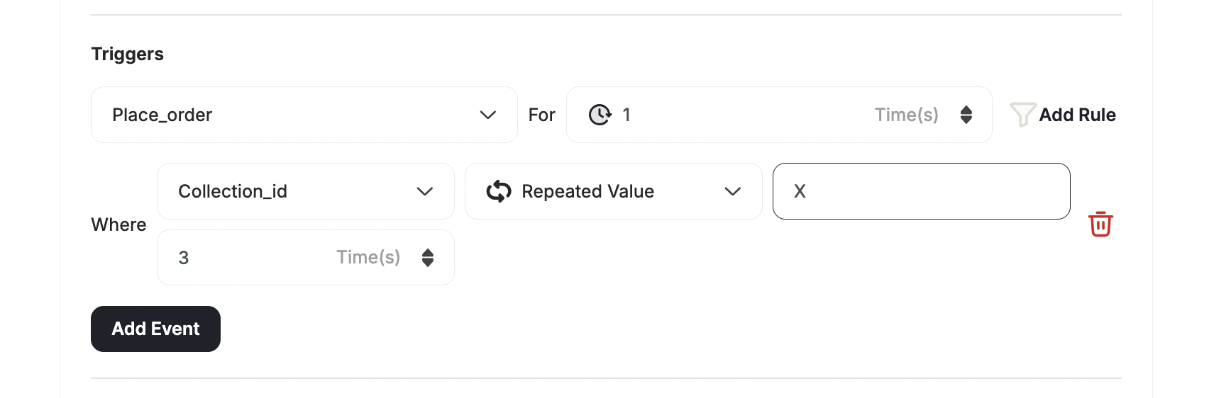 Repeated value use case example