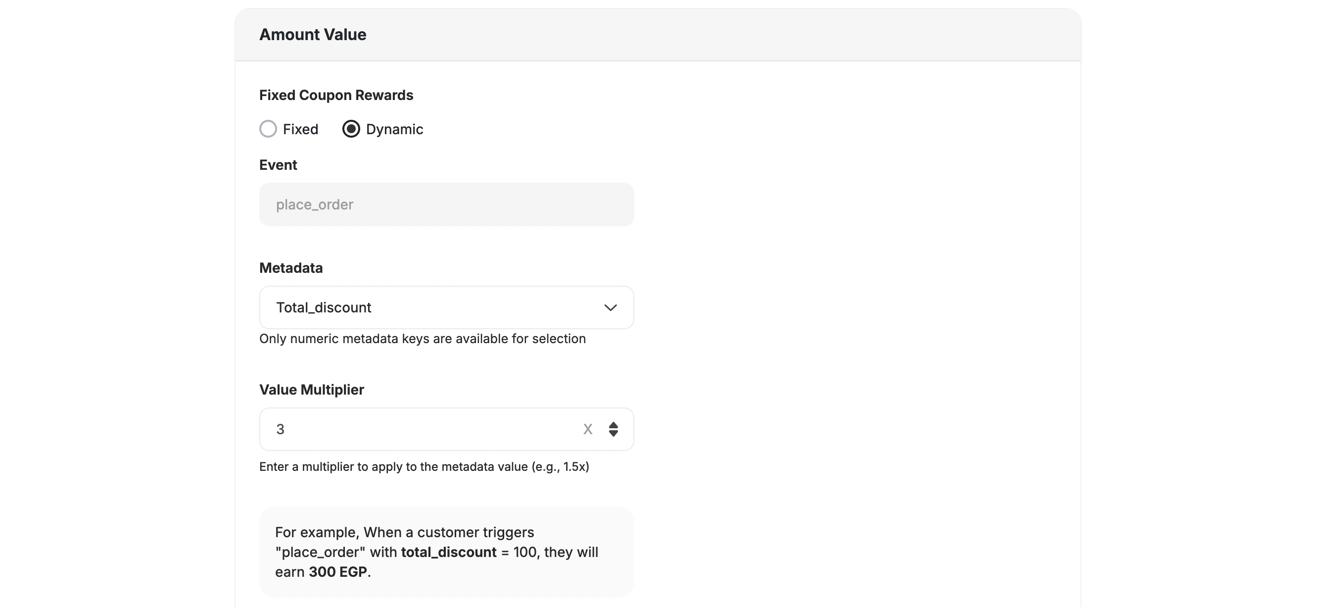 Dynamic value configuration